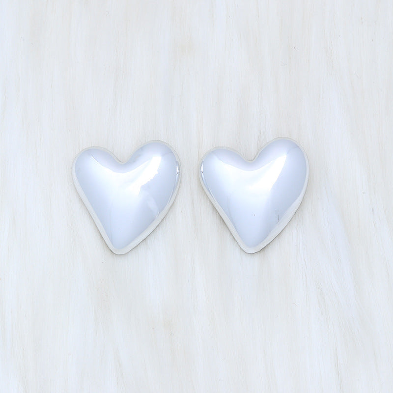 1 Pair Simple Style Round Square Heart Shape Plating Arylic Ear Studs