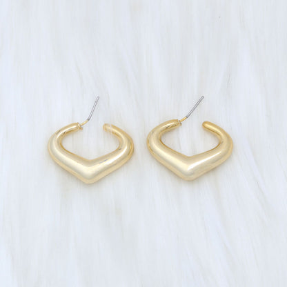 1 Pair Simple Style Round Square Heart Shape Plating Arylic Ear Studs