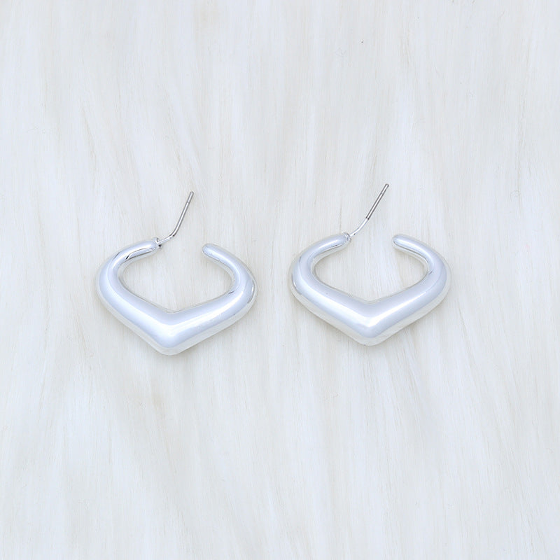 1 Pair Simple Style Round Square Heart Shape Plating Arylic Ear Studs