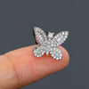 1 Piece Simple Style Classic Style Heart Shape Butterfly Inlay Copper Zircon Ear Studs