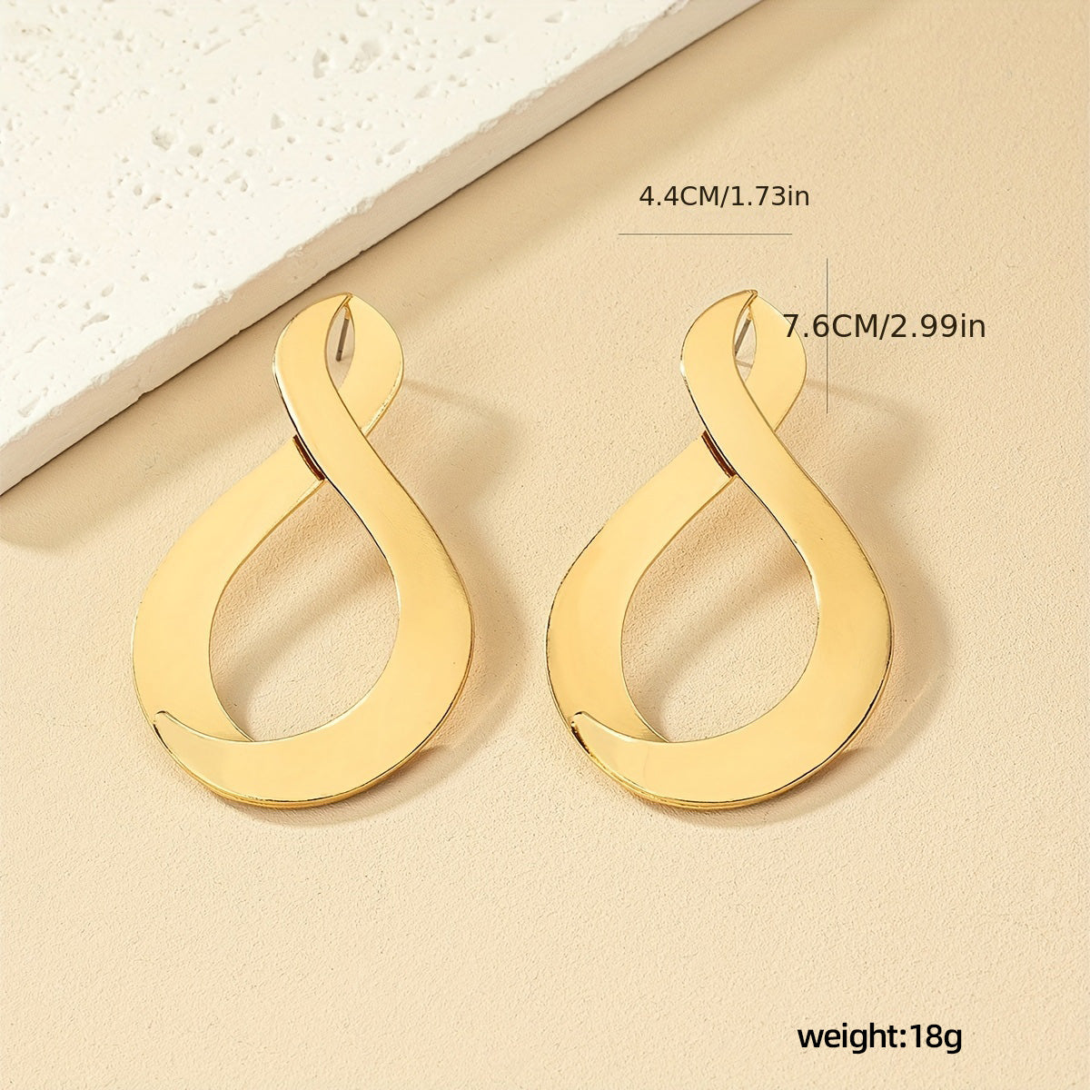 1 Pair Ig Style Infinity Plating Hollow Out Metal Drop Earrings