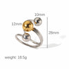 Retro Circle Ball Stainless Steel Polishing Plating 18k Gold Plated Rings