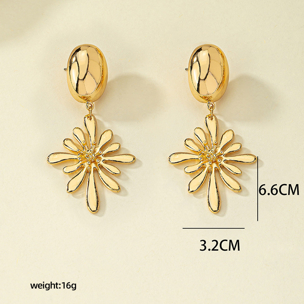 Wholesale Jewelry Elegant Flower Metal Plating Drop Earrings