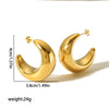 1 Pair Simple Style C Shape Polishing Plating Stainless Steel 18k Gold Plated Ear Studs