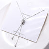 Simple Style Solid Color Sterling Silver Plating Inlay Zircon Silver Plated Pendant Necklace