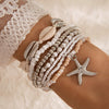 Casual Vacation Simple Style Geometric Starfish Glass Shell Knitting Women's Bracelets