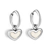 1 Pair Simple Style Heart Shape Shell Plating Inlay Stainless Steel Shell Drop Earrings