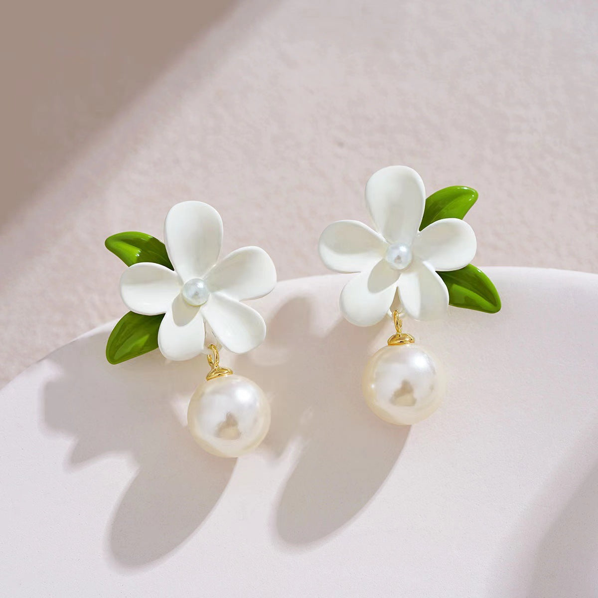 1 Pair Sweet Flower Plating Alloy Drop Earrings