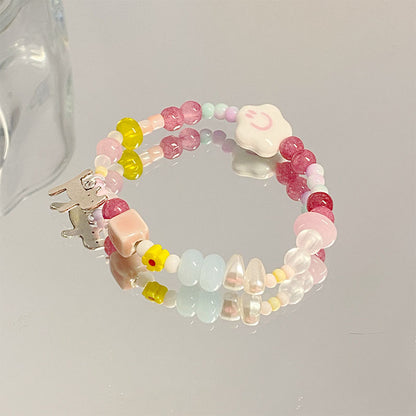 Sweet Color Block Water Droplets Alloy Wholesale Bracelets