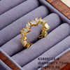 Elegant Simple Style Leaves Butterfly Copper Gold Plated Zircon Rings In Bulk