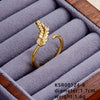 Elegant Simple Style Leaves Butterfly Copper Gold Plated Zircon Rings In Bulk