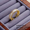 Elegant Simple Style Leaves Butterfly Copper Gold Plated Zircon Rings In Bulk