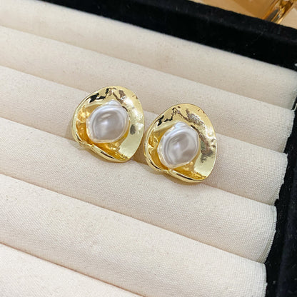 1 Pair Simple Style Commute Water Droplets Plating Alloy Gold Plated Ear Studs