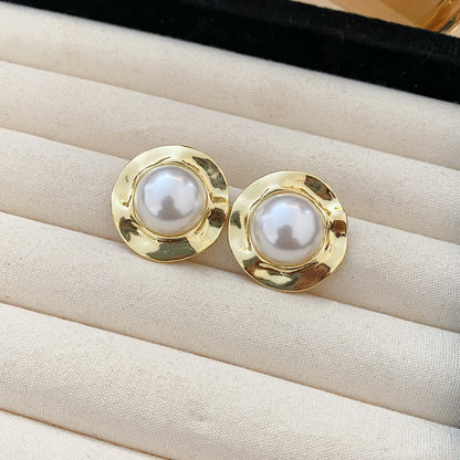 1 Pair Simple Style Commute Water Droplets Plating Alloy Gold Plated Ear Studs