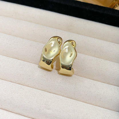 1 Pair Simple Style Commute Water Droplets Plating Alloy Gold Plated Ear Studs