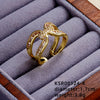 Elegant Simple Style Star Bow Knot Copper Gold Plated Zircon Open Rings In Bulk