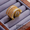 Elegant Simple Style Butterfly Copper Gold Plated Pearl Zircon Open Rings In Bulk