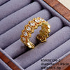 Elegant Simple Style Leaves Butterfly Copper Gold Plated Zircon Rings In Bulk