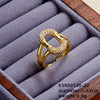 Elegant Simple Style Butterfly Copper Gold Plated Pearl Zircon Open Rings In Bulk