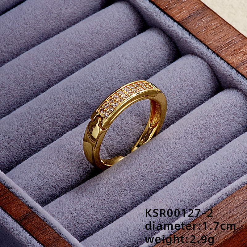 Elegant Simple Style Heart Shape Butterfly Copper Gold Plated Zircon Open Rings Rings In Bulk