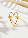 Romantic Simple Style Heart Shape Stainless Steel Plating Carving Open Rings