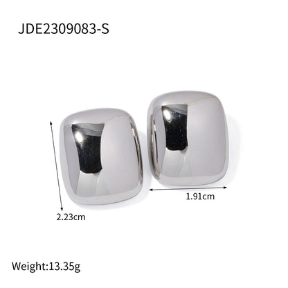 1 Pair Simple Style Commute Square Plating Stainless Steel 18k Gold Plated Ear Studs