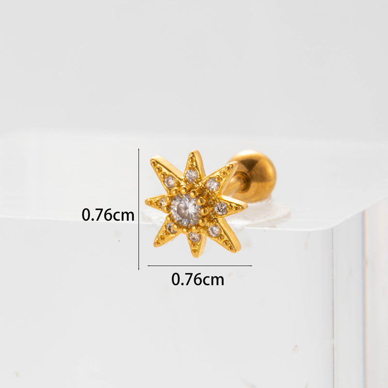 Lady Flower Inlaid Zircon Metal