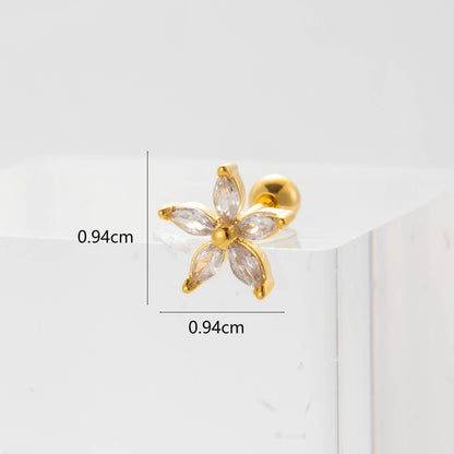 Lady Flower Inlaid Zircon Metal