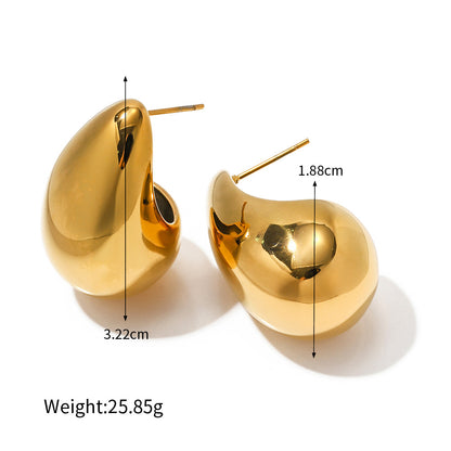 1 Pair Ig Style Simple Style Solid Color Plating Stainless Steel 18k Gold Plated Ear Studs