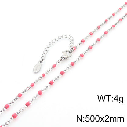 Simple Style Printing Stainless Steel Alloy Plating Gold Plated Necklace