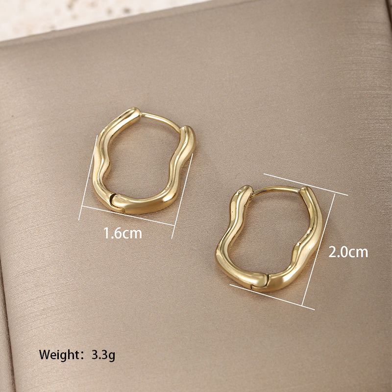 1 Pair Xuping Simple Style Irregular Irregular Stainless Steel Earrings