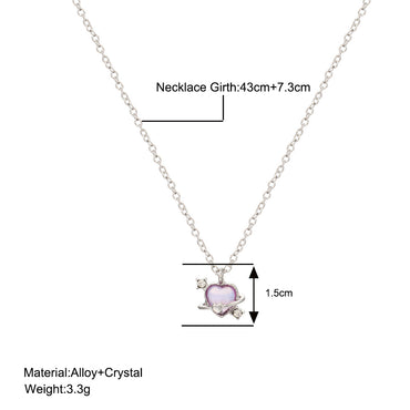 Ig Style Y2k Korean Style Heart Shape Alloy Inlay Zircon Women's Pendant Necklace