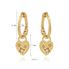 1 Pair Casual Simple Style Hexagram Heart Shape Plating Inlay Copper Zircon 18k Gold Plated Hoop Earrings Drop Earrings Ear Cuffs