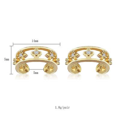 1 Pair Casual Simple Style Hexagram Heart Shape Plating Inlay Copper Zircon 18k Gold Plated Hoop Earrings Drop Earrings Ear Cuffs