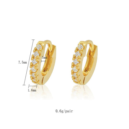 1 Pair Casual Simple Style Hexagram Heart Shape Plating Inlay Copper Zircon 18k Gold Plated Hoop Earrings Drop Earrings Ear Cuffs