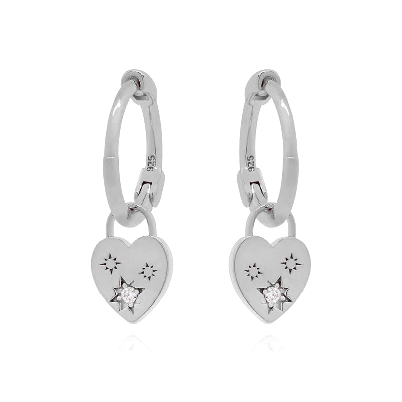 1 Pair Casual Simple Style Hexagram Heart Shape Plating Inlay Copper Zircon 18k Gold Plated Hoop Earrings Drop Earrings Ear Cuffs