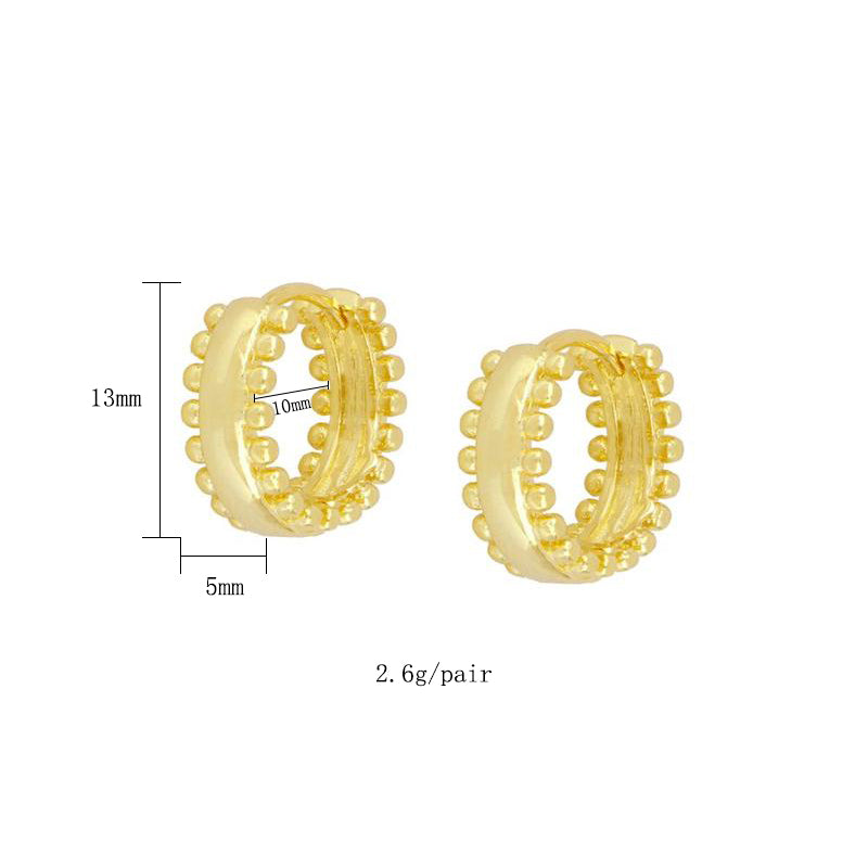 1 Pair Simple Style Geometric Plating Inlay Copper Zircon 18k Gold Plated Hoop Earrings Ear Cuffs Ear Studs