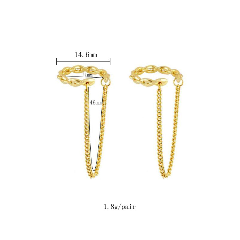 1 Pair Simple Style Geometric Plating Inlay Copper Zircon 18k Gold Plated Hoop Earrings Ear Cuffs Ear Studs