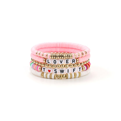 Simple Style Classic Style Letter Alloy Soft Clay Wholesale Bracelets