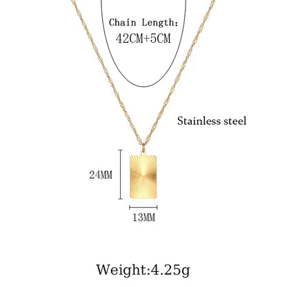 Ig Style Sweet Heart Shape Stainless Steel Plating Carving 18k Gold Plated Pendant Necklace