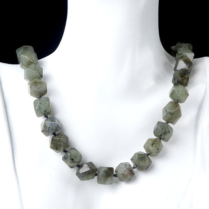 Fashion Geometric Crystal Agate Beaded Necklace