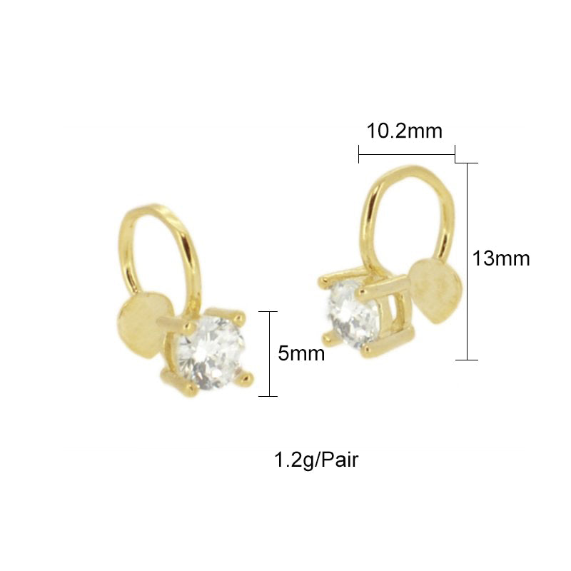 1 Pair Simple Style Geometric Plating Inlay Copper Zircon 18k Gold Plated Hoop Earrings Ear Cuffs