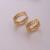 1 Pair Elegant Sweet Shamrock Four Leaf Clover Flower Plating Inlay Imitation Diamond Copper Zircon 18k Gold Plated Hoop Earrings