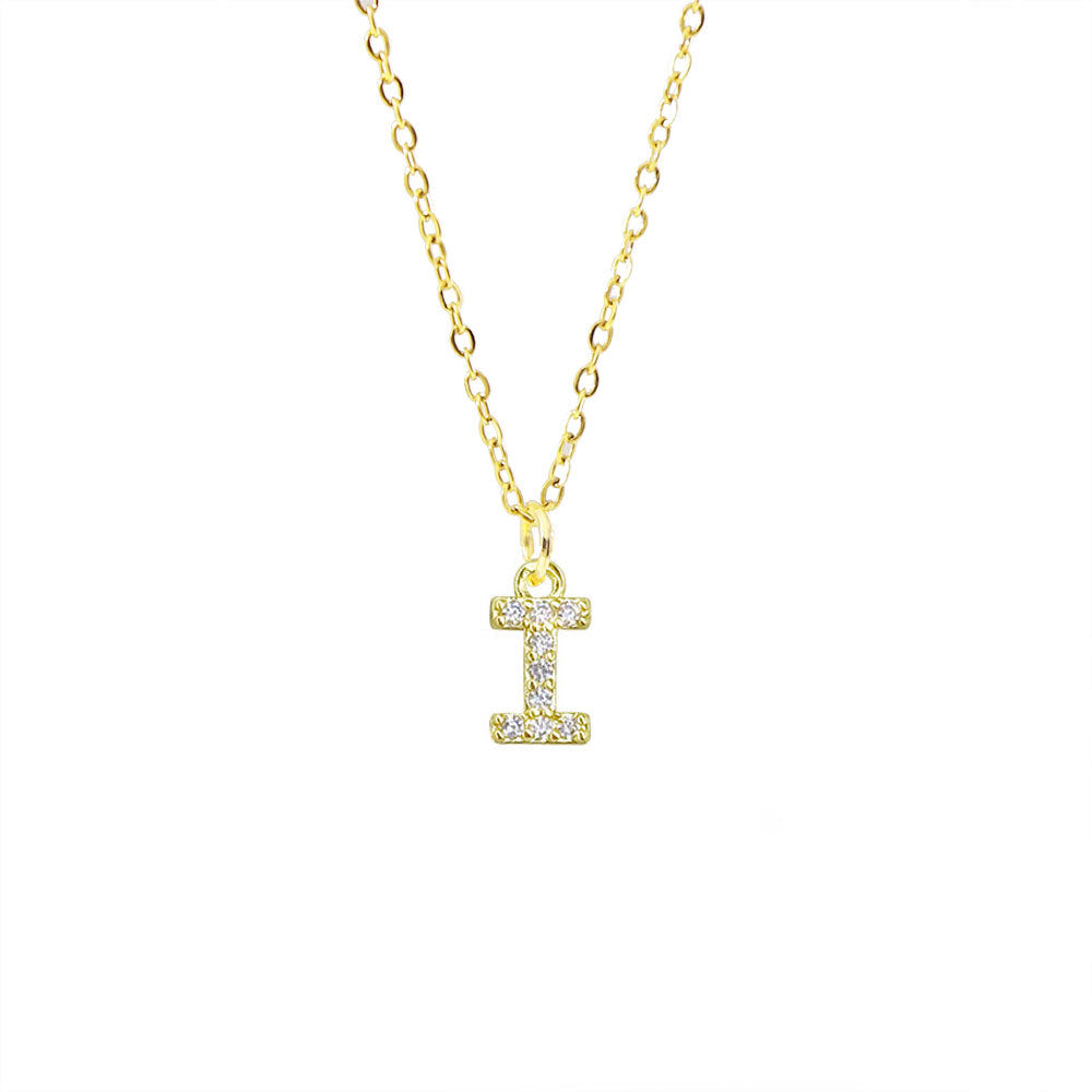 Streetwear Letter Titanium Steel Copper Zircon Pendant Necklace In Bulk