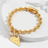 Vacation Simple Style Heart Shape Stainless Steel Carving Bracelets