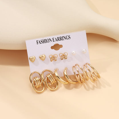 1 Set Retro Sweet Geometric Alloy Earrings