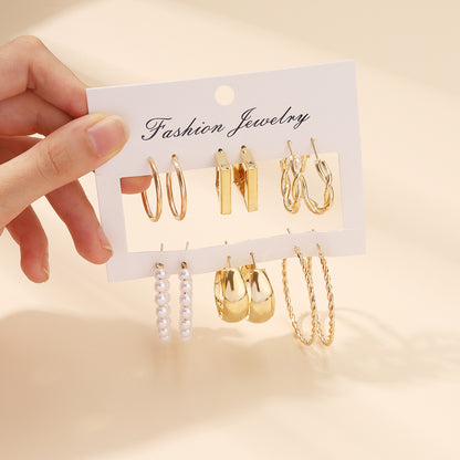 1 Set Retro Sweet Geometric Alloy Earrings