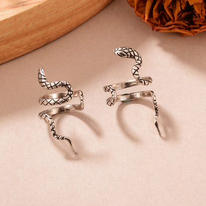 1 Pair Cool Style Snake Plating Copper Plated Thai Silver Ear Cuffs