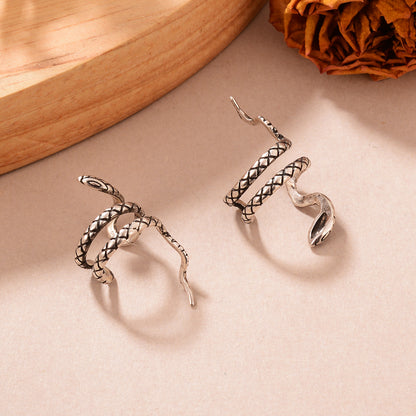 1 Pair Cool Style Snake Plating Copper Plated Thai Silver Ear Cuffs