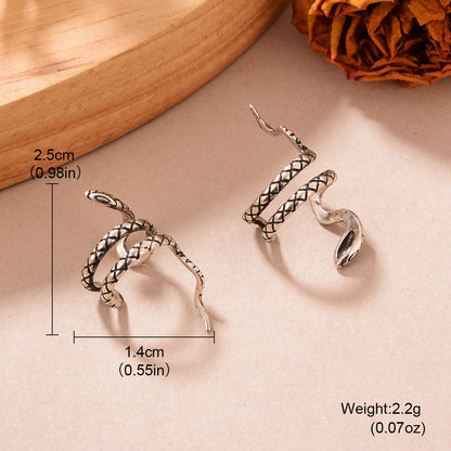 1 Pair Cool Style Snake Plating Copper Plated Thai Silver Ear Cuffs